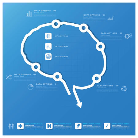Brain Shape Business And Medical Infographic Design Templateのイラスト素材