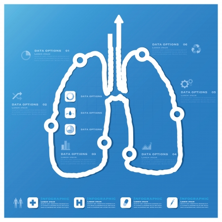 Lung Shape Business And Medical Infographic Design Templateのイラスト素材