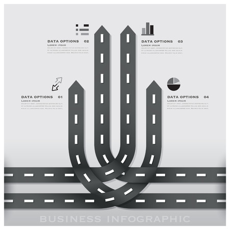 Road And Street Traffic Sign Business Infographic Background Design Templateのイラスト素材