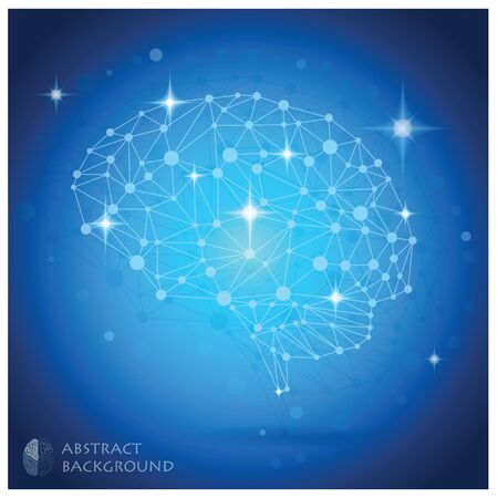 Brain Shape Vector Abstract Geometric Background Design Template のイラスト素材