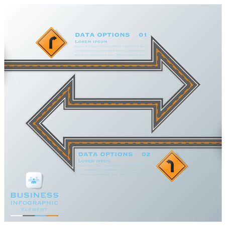 Road   Street Traffic Sign Business Infographic Design Templateのイラスト素材