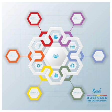 Modern Hexagon Business Infographic Design Templateのイラスト素材