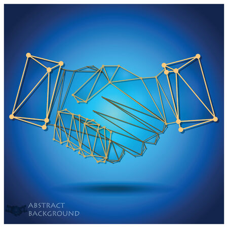 Abstract Handshake Geometric Background Design Template のイラスト素材