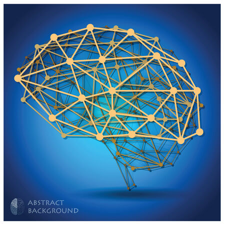 Brain Shape Vector Abstract Geometric Background Design Template のイラスト素材