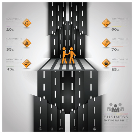 Road And Street Traffic Sign Business Infographic Design Templateのイラスト素材