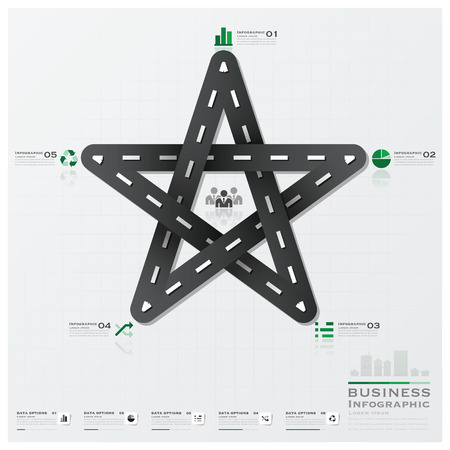 Road And Street Traffic Sign Business Infographic Design Templateのイラスト素材