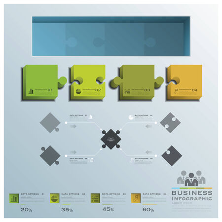 Modern Jigsaw Puzzle Business Infographic Background のイラスト素材
