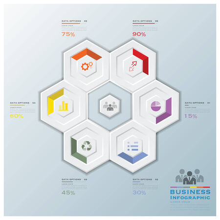 Modern Hexagon Business Infographic Design Templateのイラスト素材
