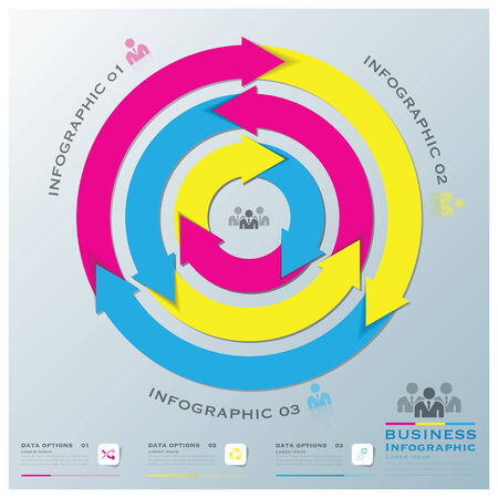 Modern Curve Arrows Business Infographic Design Templateのイラスト素材