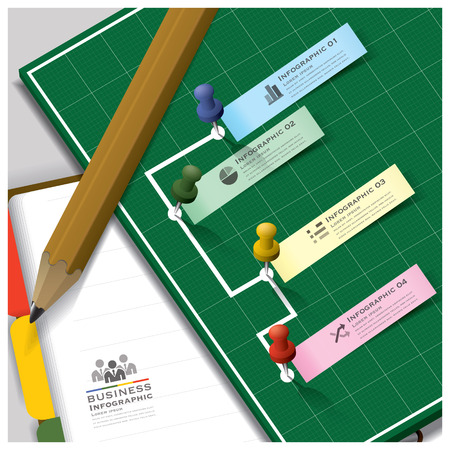 Business Infographic On Ring Organizer Notebook のイラスト素材