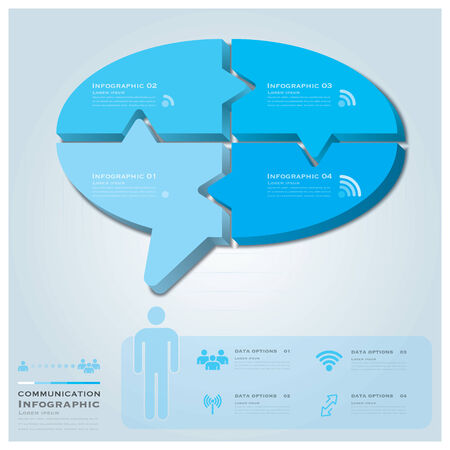 Business Infographic With Communication Speech Bubble Designのイラスト素材