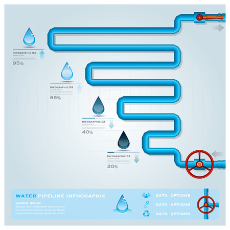 Water Pipeline Business Infographic Design Templateのイラスト素材