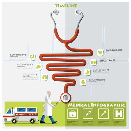 Health And Medical Timeline Infographic Design Templateのイラスト素材
