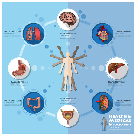 Health And Medical Infographic Infocharts Science Background Design Templateのイラスト素材