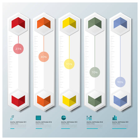 Hexagon Geometric Shape Business Infographic Design Templateのイラスト素材