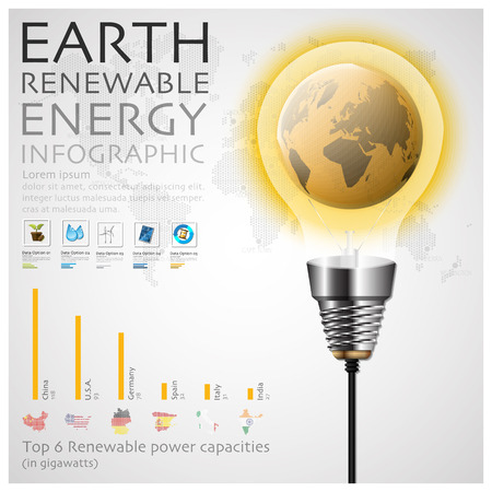 Earth Renewable Energy Ecology And Environment Infographic Design Templateのイラスト素材