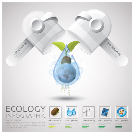 Pill Capsule Global Ecology And Environment Infographic Design Templateのイラスト素材