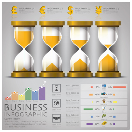 Sandglass Money And Financial Business Infographic Design Templateのイラスト素材