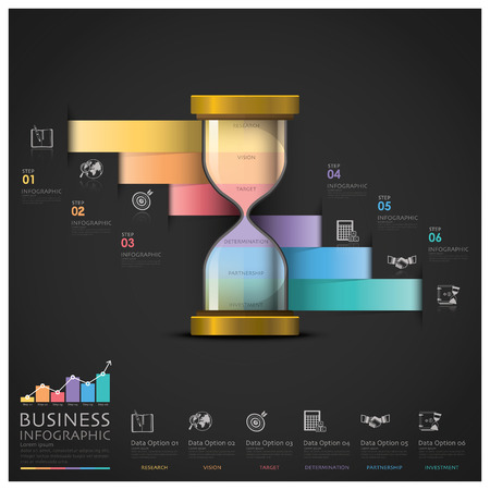 Sandglass Money And Financial Business Staircase Step Infographic Design Templateのイラスト素材