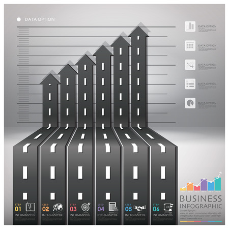 Road And Street Traffic Sign Business Infographic With Arrows Shape Step Diagram Design Templateのイラスト素材