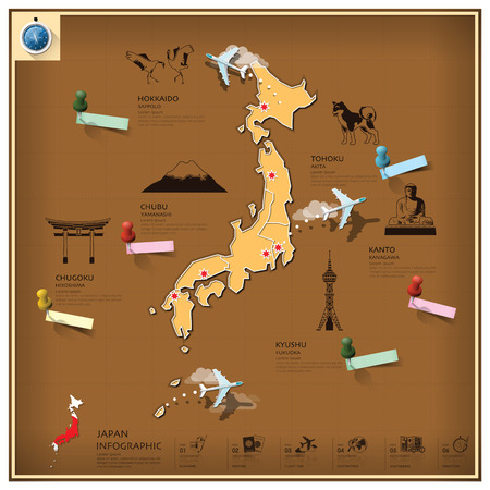 Japan Landmark Business And Travel Infographic Design Templateのイラスト素材