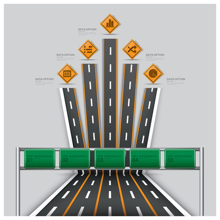 Road And Street Traffic Sign Business Travel Infographic Design Templateのイラスト素材