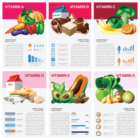 Health And Medical Vitamin Chart Diagram Infographic Design Templateのイラスト素材