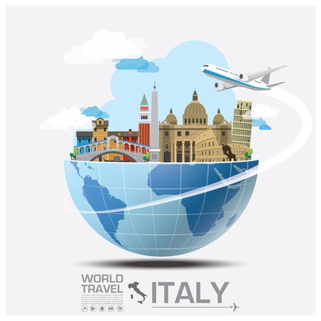 Italy Landmark Global Travel And Journey Infographic Vector Design Templateのイラスト素材