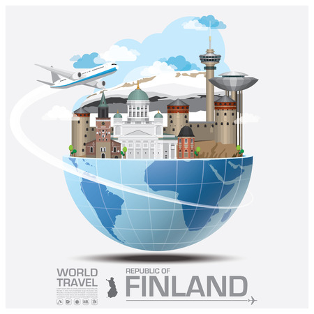 Finland Landmark Global Travel And Journey Infographic Vector Design Templateのイラスト素材