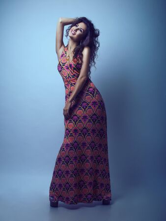 beautiful girl photographed in a cold toneの写真素材