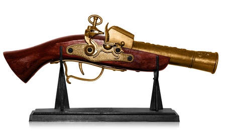 decorative gun on white background in studioの写真素材