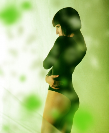 Sensual adult female in swimsuitの写真素材