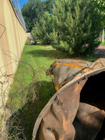 fragments of a Russian missile fired at civilians. Kremenchug, Ukraine, 27 june 2022のeditorial素材