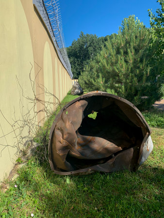 fragments of a Russian missile fired at civilians. Kremenchug, Ukraine, 27 june 2022のeditorial素材