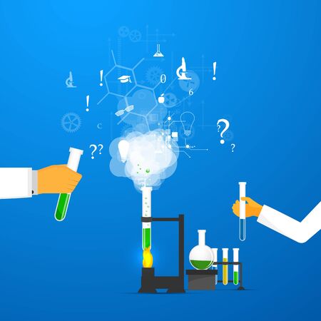 Process Research in a chemical laboratory. The concept of science, medicine and research.のイラスト素材