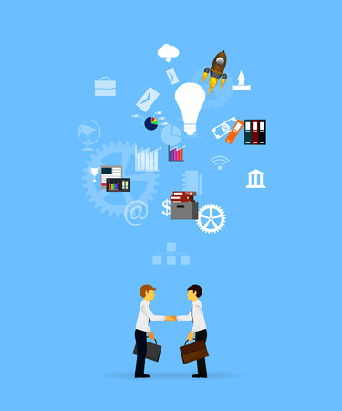 Vector illustration of teamwork, showing the transaction, graphics, cooperationのイラスト素材