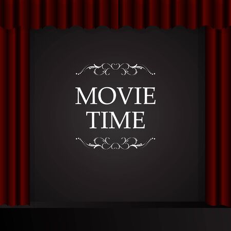 Vector illustration Cinema movie time sketch poster with popcorn and glassesのイラスト素材