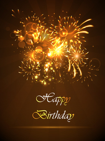 Vector illustration of happy birthday card on a bright backgroundのイラスト素材