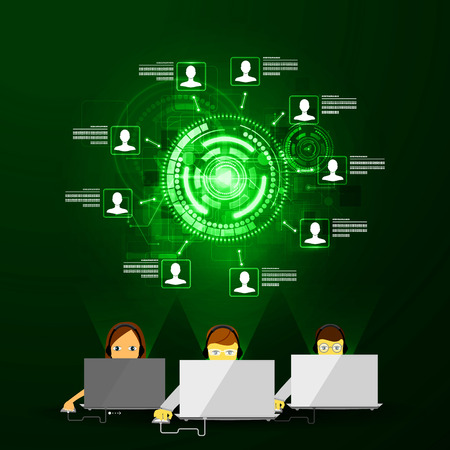 Vector iilyustratsiya call center support flat iconsのイラスト素材
