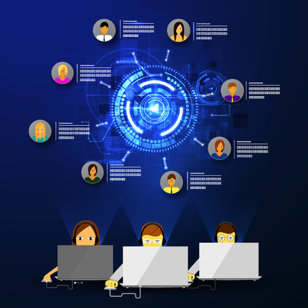 Vector iilyustratsiya call center support flat iconsのイラスト素材