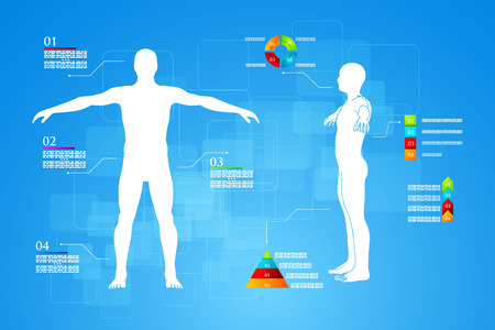 Vector illustration of medicine infographics. Schematic description of the human body.のイラスト素材