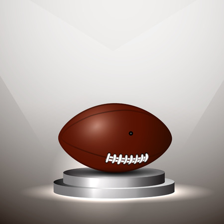 Vector illustration of american football ball on stage championshipのイラスト素材