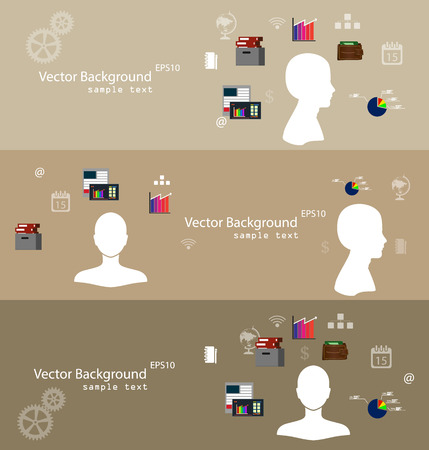 Vector illustration of teamwork, set bannerのイラスト素材