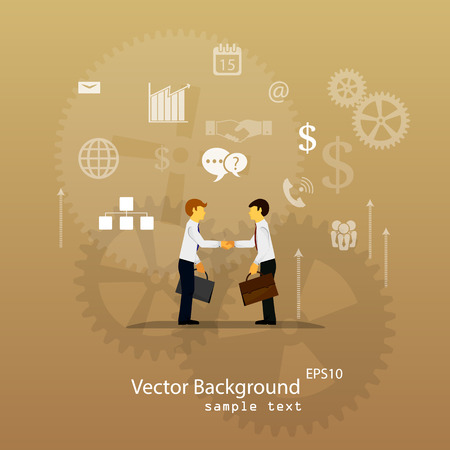 illustration of teamwork, business template with flat icons.のイラスト素材