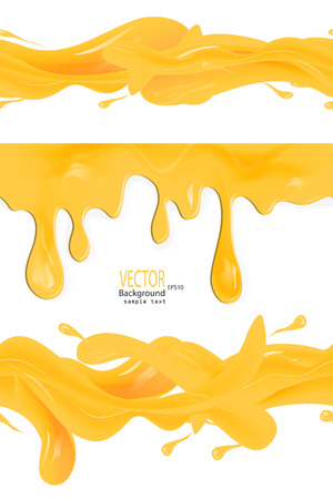 A set of vector honey drips seamless patterns and blots on white backgroundのイラスト素材