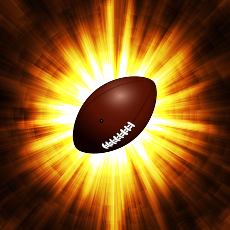 ball for American football in neon linesの写真素材