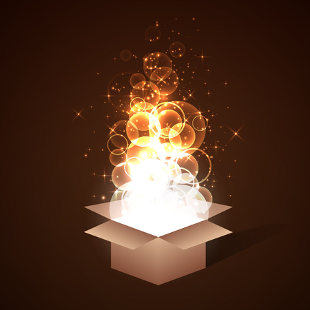 Background magic box with an open top.のイラスト素材
