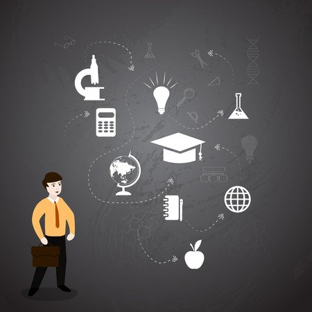 illustration flat design concepts of educationのイラスト素材