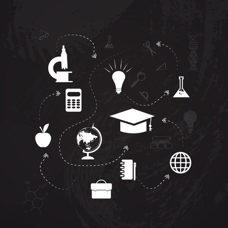 illustration flat design concepts of educationのイラスト素材