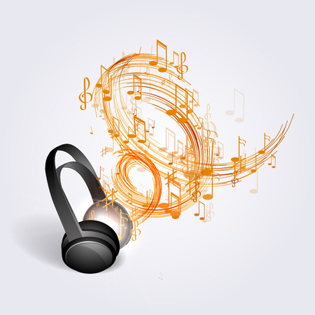 Abstract music background headphones and line.のイラスト素材